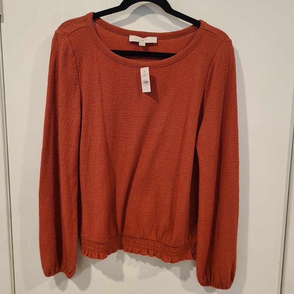 LOFT Long Sleeve Crepe Like Top